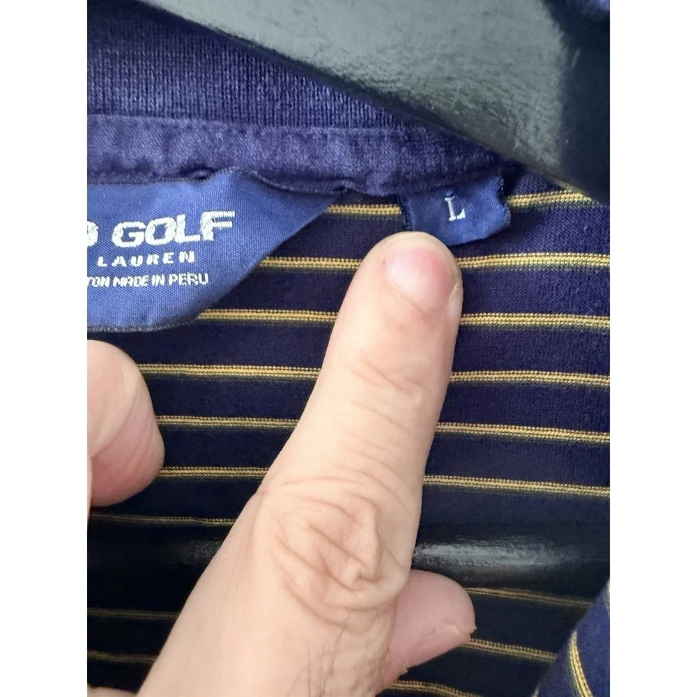 Polo Golf by Ralph Lauren Men's Striped Pima Cotton Polo Shirt Size L